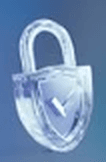 Glass padlock with shield